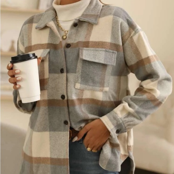 Plaid flap pocket coat - Picture 5 of 8